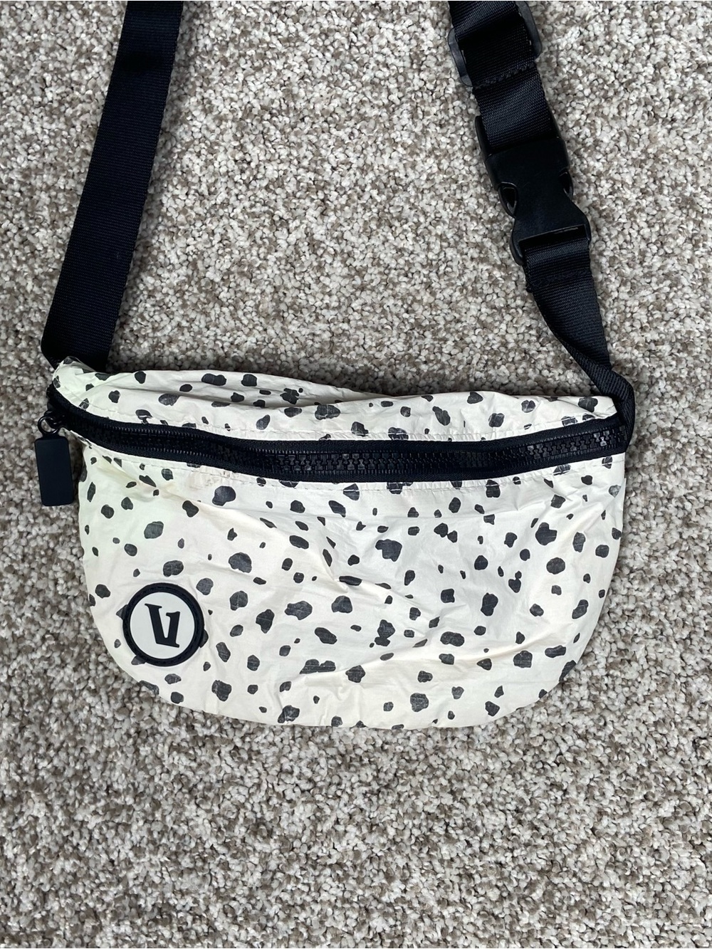 Aloha Collection x Vuori Hip Pack White Black Splatter Waist Bag Crossbody